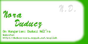 nora duducz business card